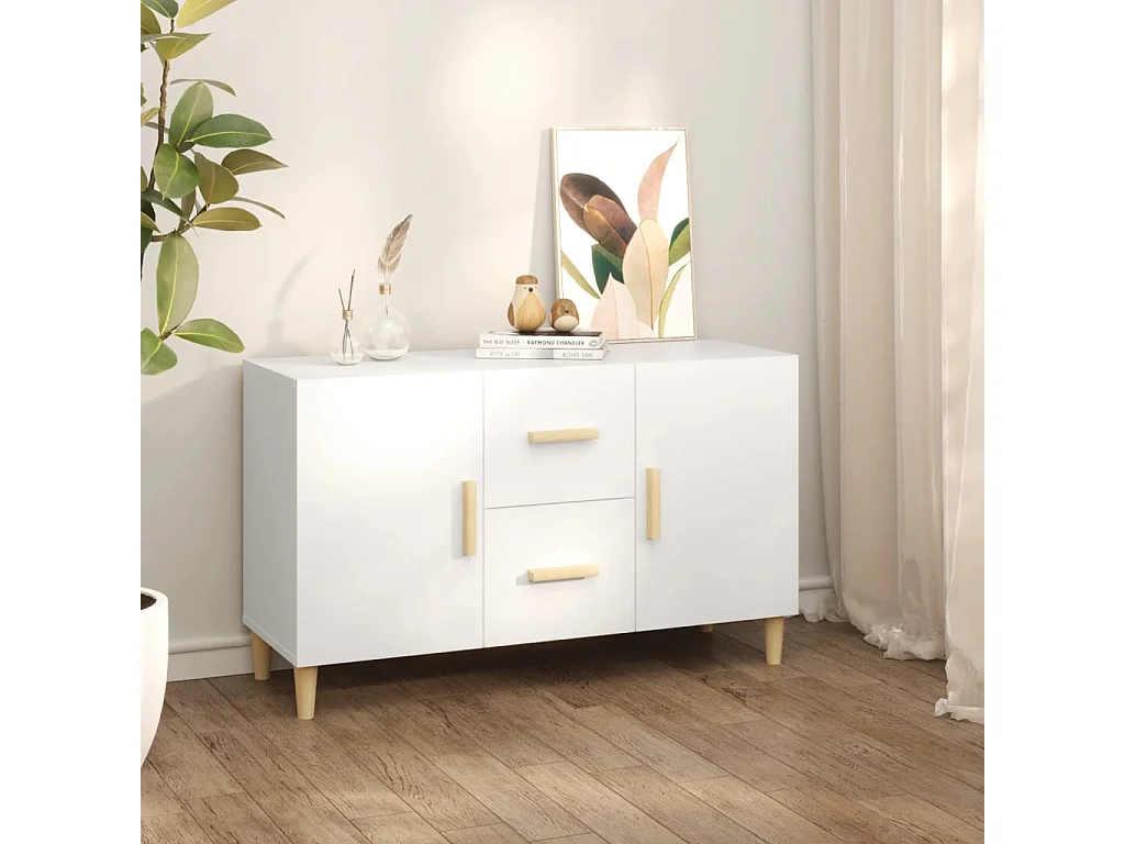 Buffet blanc 100x36x60 cm bois d'ingénierie EGER45038