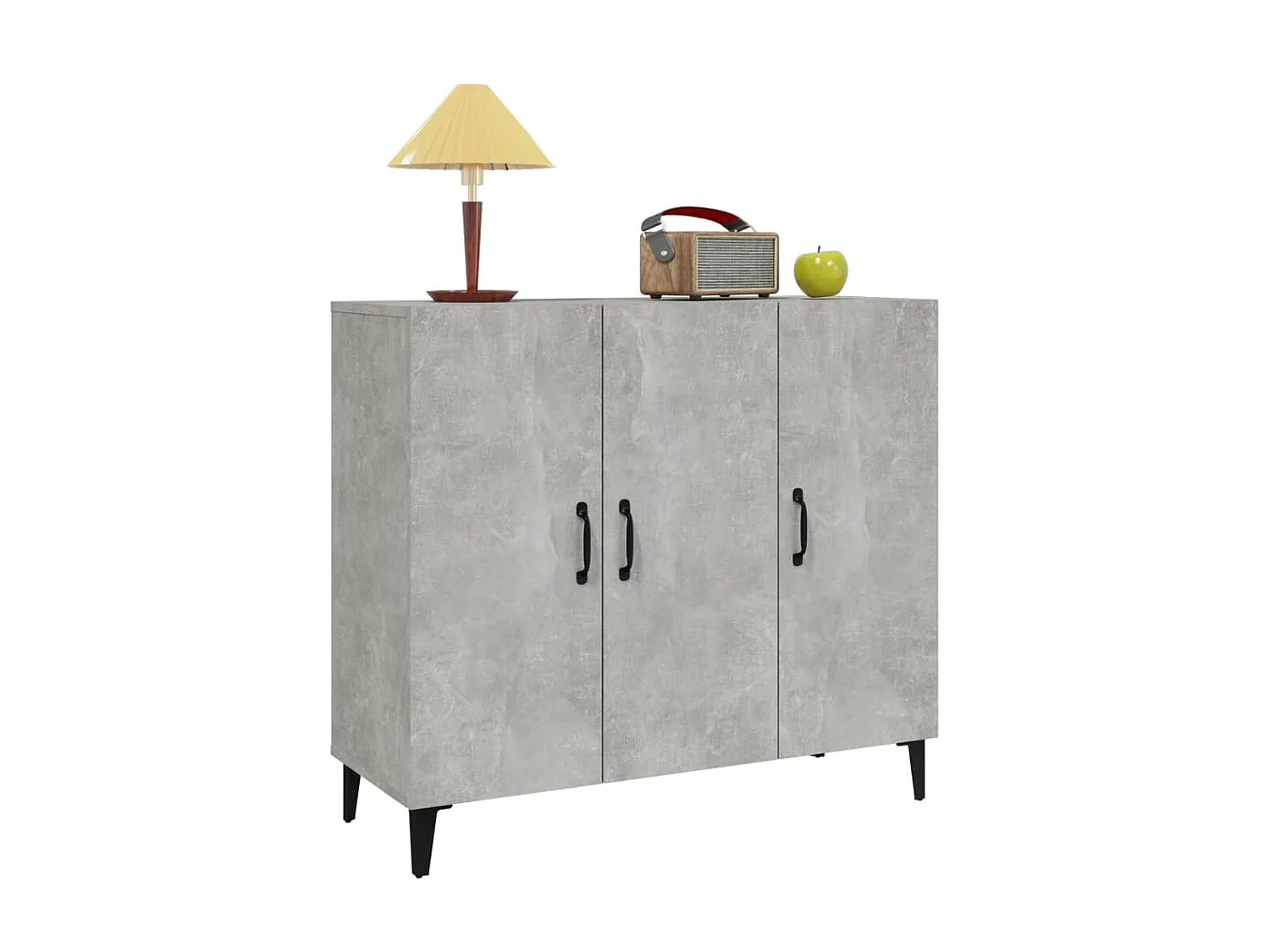 Buffet gris béton 90x34x80 cm bois d'ingénierie EGER98093