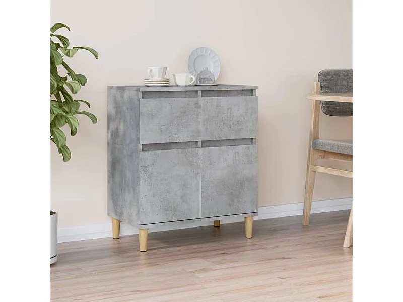 Aparador de madera contrachapada gris hormigón 60x35x70 cm ES71544