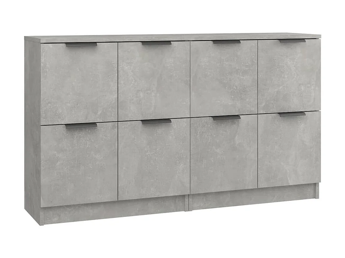 Buffets 2 pcs Gris béton 60x30x70 cm Bois d'ingénierie EGER99913