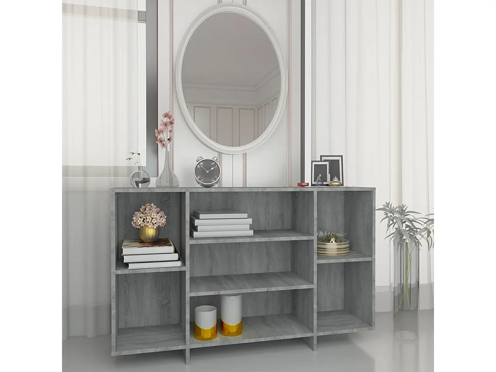 Aparador de madera de ingeniería gris Sonoma 120x30x75 cm ES17195