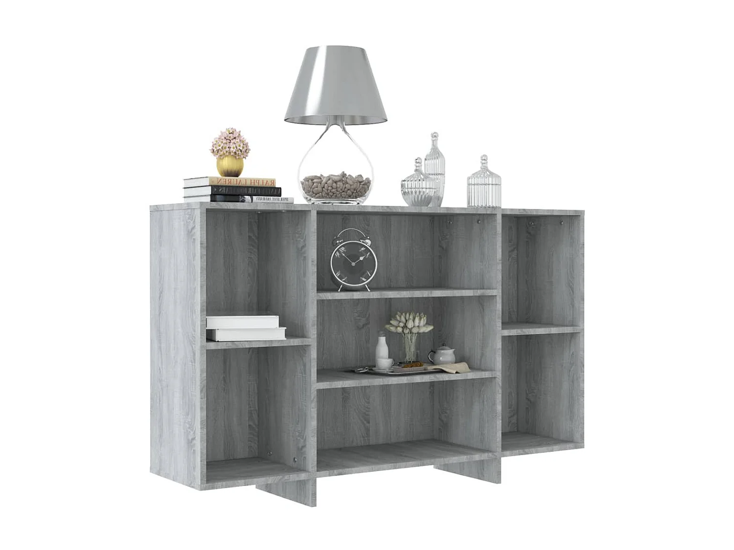 Aparador de madera de ingeniería gris Sonoma 120x30x75 cm ES17195