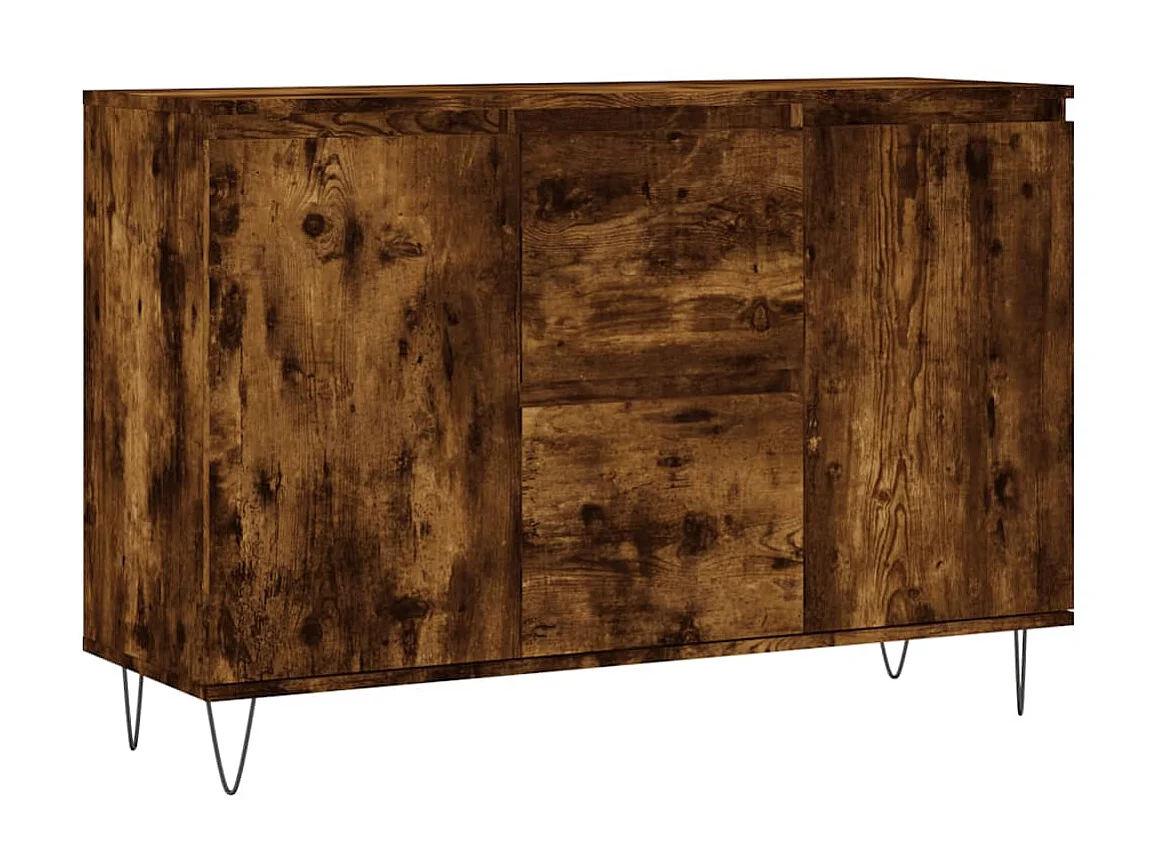 Dressoir 104x35x70 cm bewerkt hout gerookt eikenkleurig NL92745