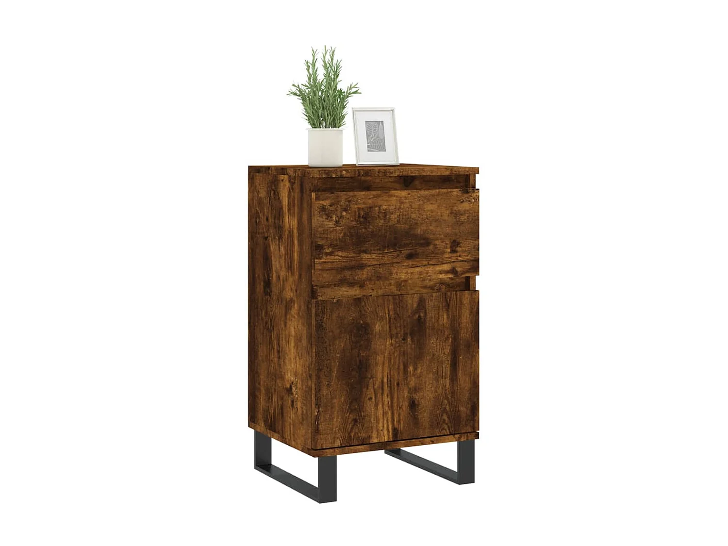 Buffet chêne fumé 40x35x70 cm bois d'ingénierie QWE62432