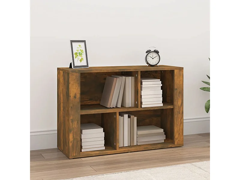 Aparador madera contrachapada color roble ahumado 80x30x54 cm ES31687