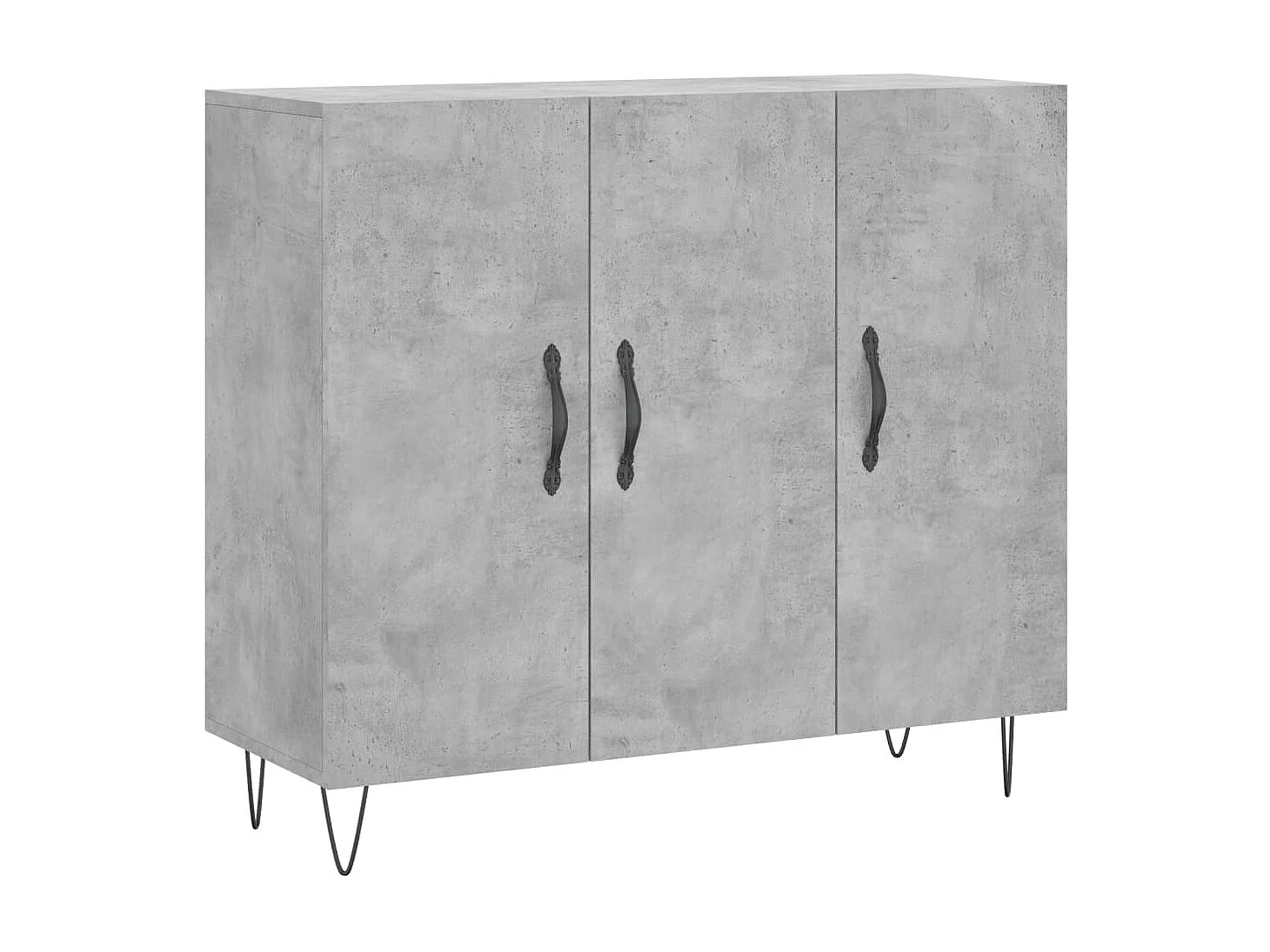 Buffet gris béton 90x34x80 cm bois d'ingénierie QWE33198
