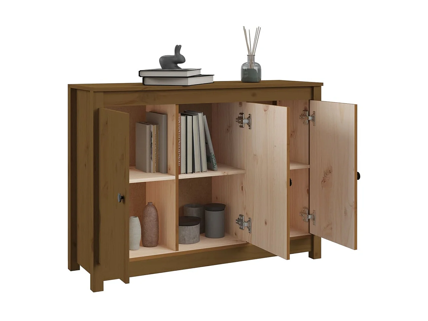 Buffet Marron miel 100x35x74 cm Bois massif de pin QWE70496