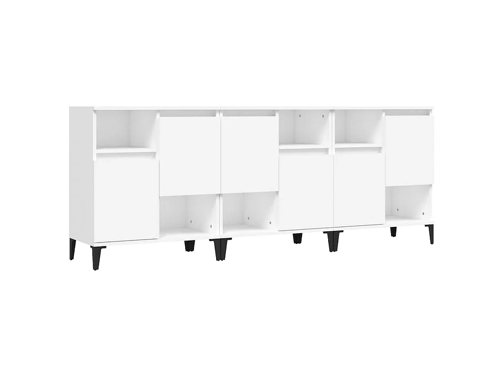 Aparadores 3 uds madera contrachapada blanco 60x35x70 cm ES99128