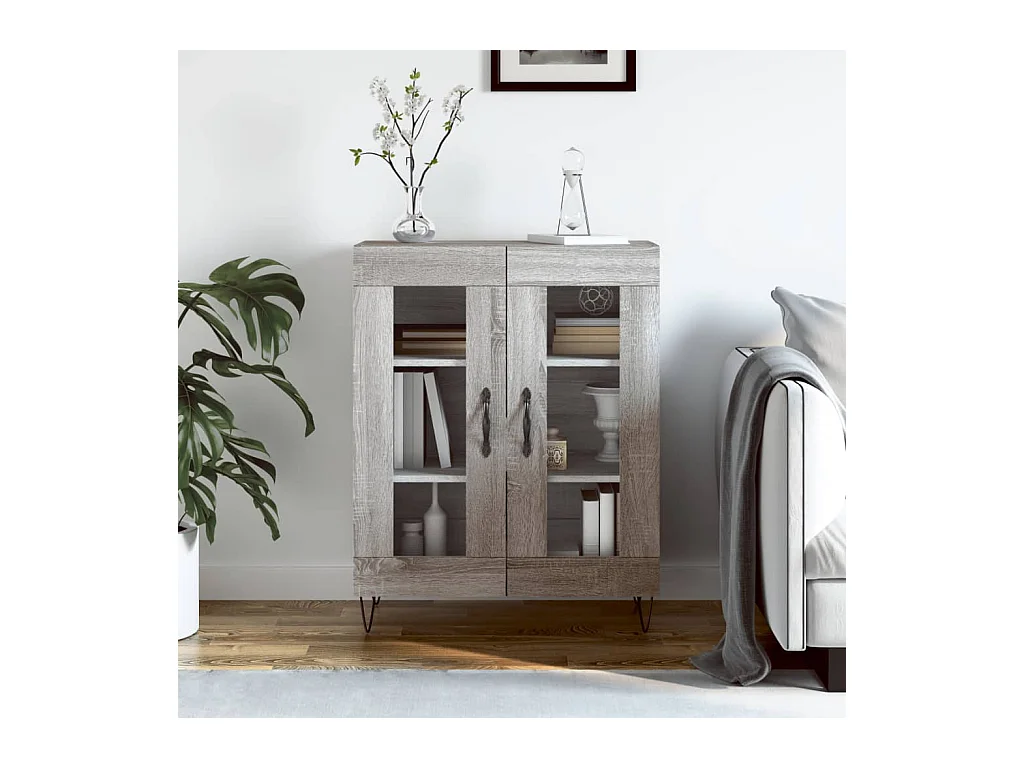 Dressoir 69,5x34x90 cm bewerkt hout grijs sonoma eikenkleurig NL619586