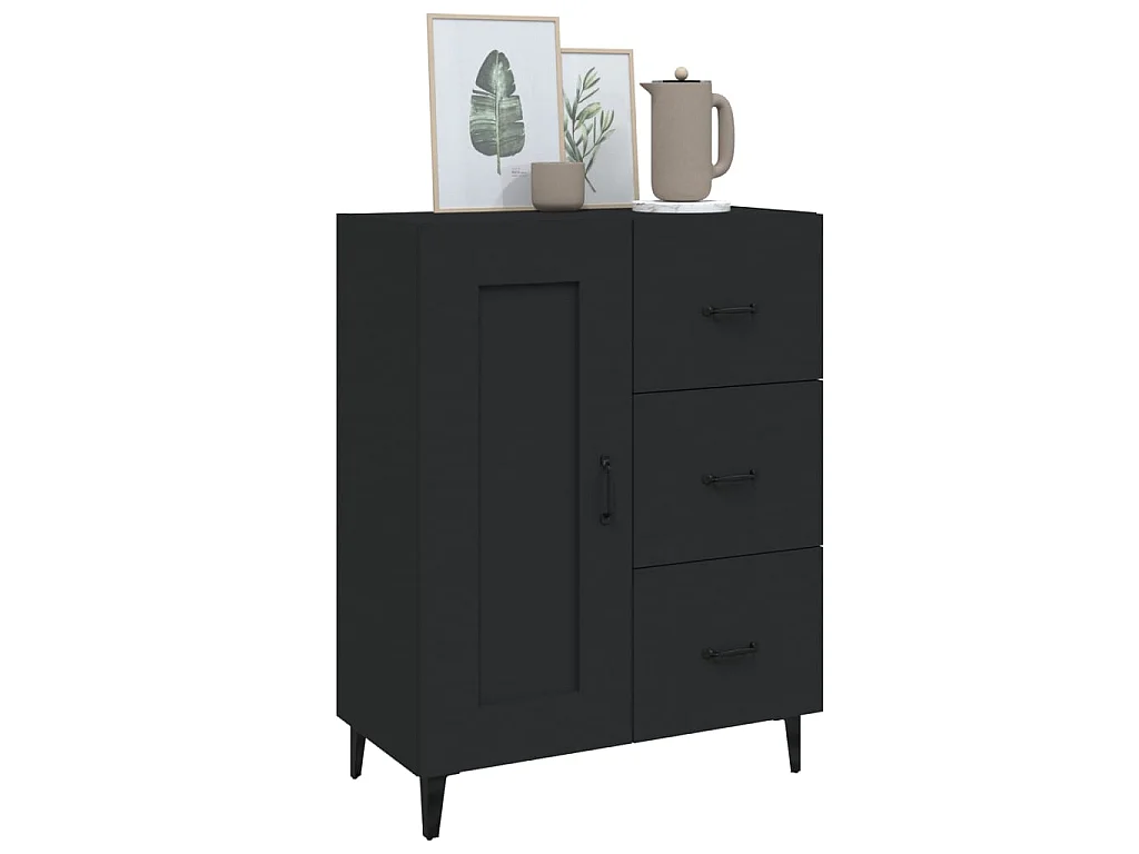 Buffet Noir 69,5x34x90 cm Bois d'ingénierie EGER63847