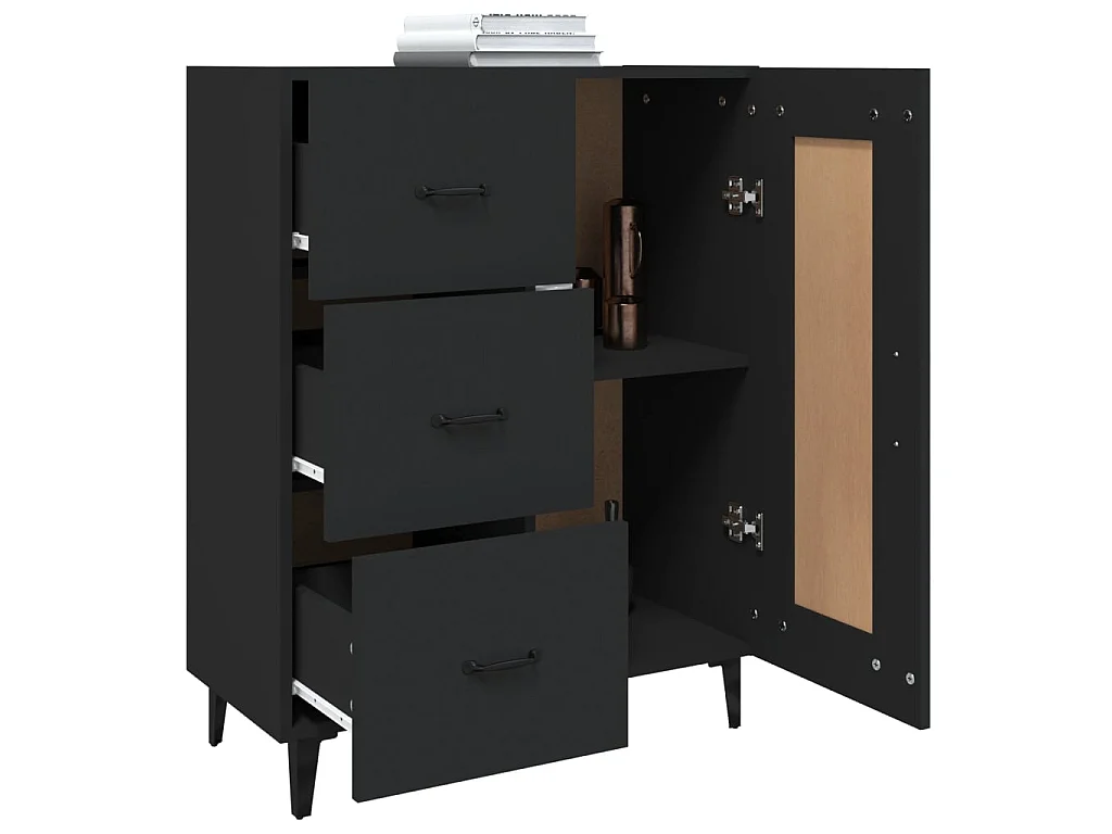 Buffet Noir 69,5x34x90 cm Bois d'ingénierie EGER63847