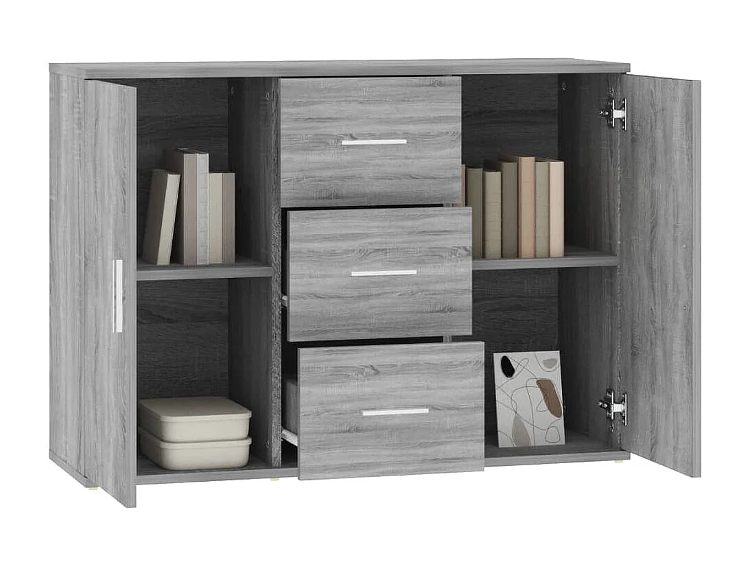 Aparador de madera contrachapada gris Sonoma 91x29,5x65 cm ES61560