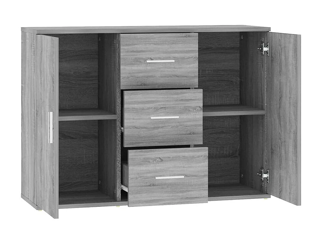 Buffet Sonoma gris 91x29,5x65 cm Bois d'ingénierie QWE77431