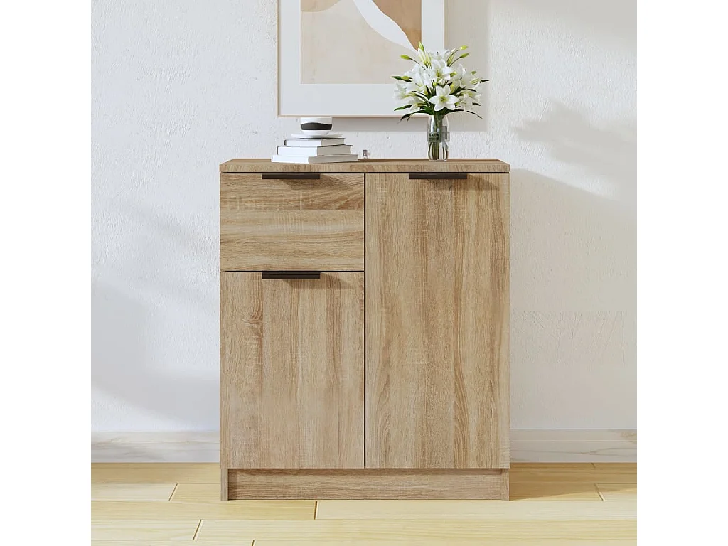 Dressoir 60x30x70 cm bewerkt hout sonoma eikenkleurig NL24793