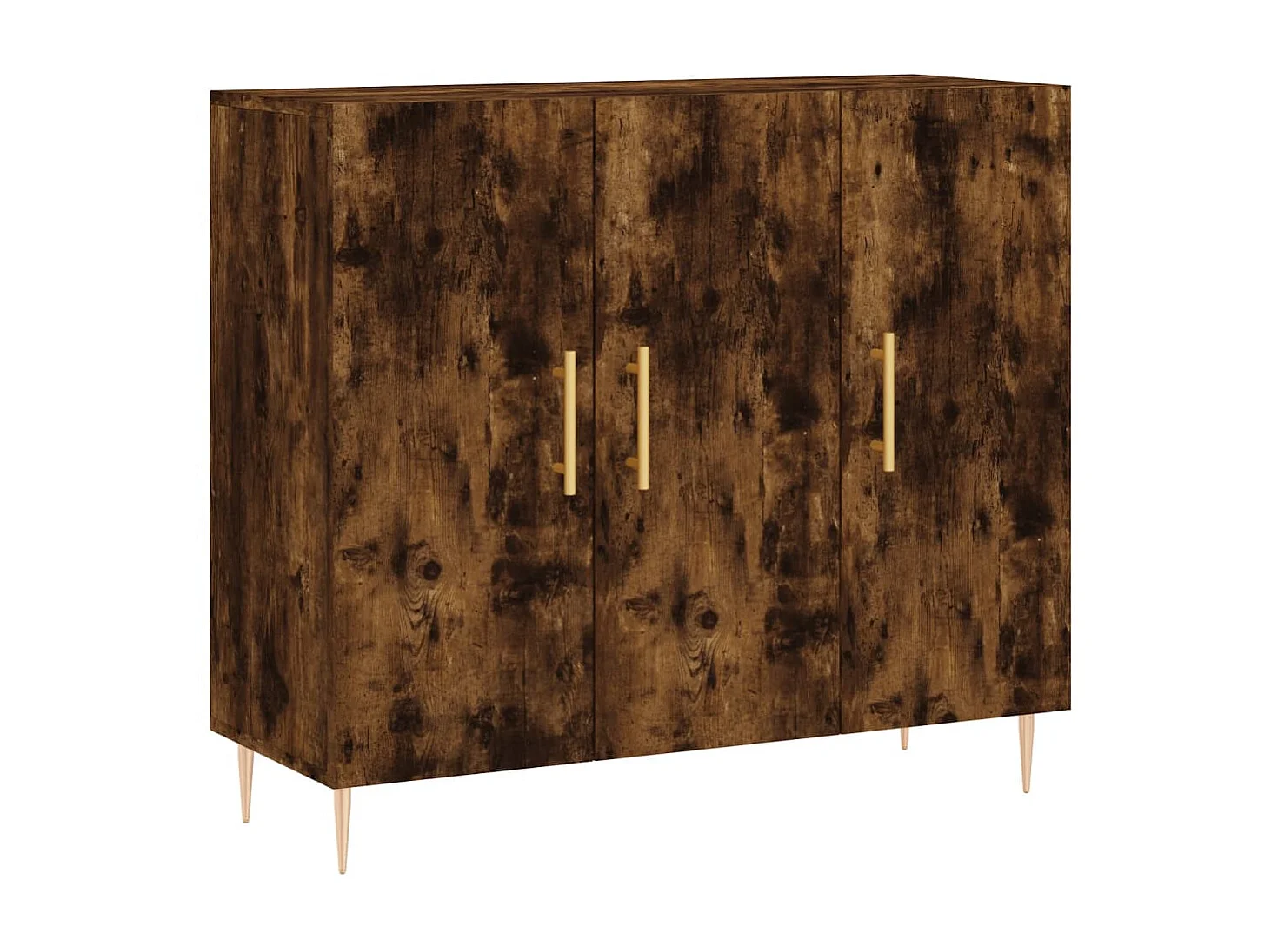 Buffet chêne fumé 90x34x80 cm bois d'ingénierie QWE16569