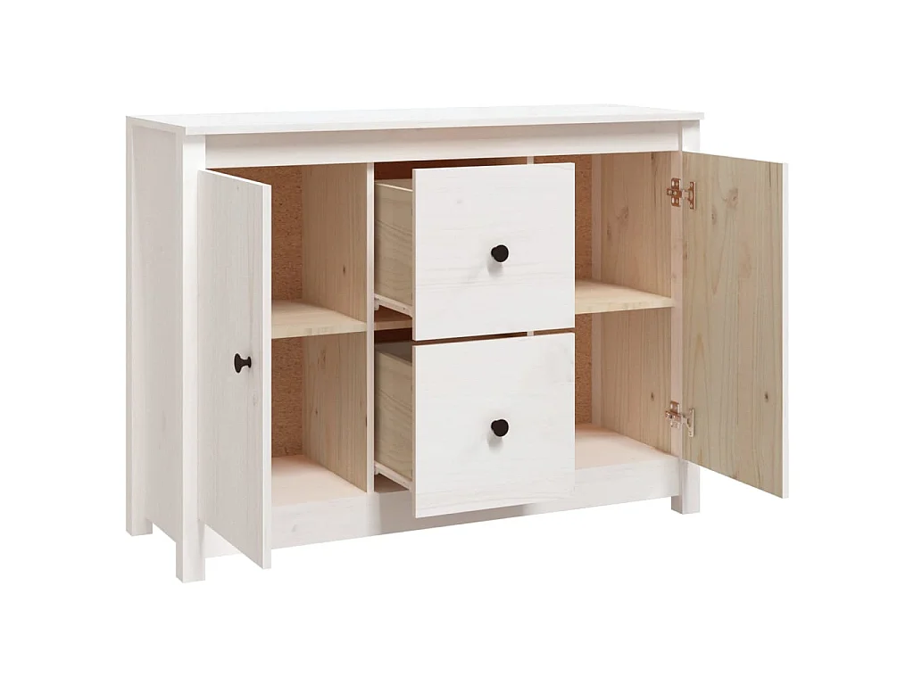 Dressoir 100x35x74 cm massief grenenhout wit NL433558