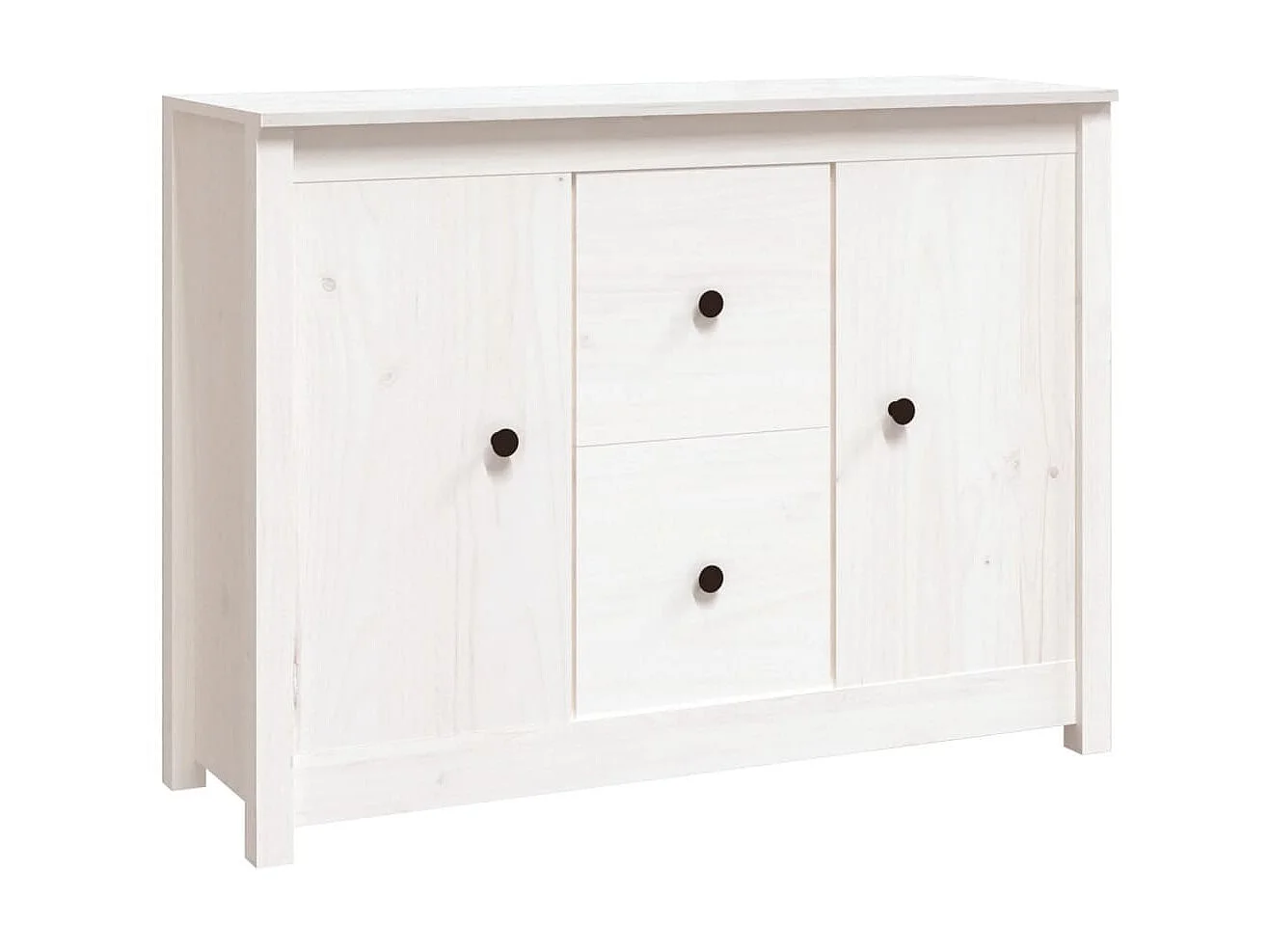 Buffet Blanc 100x35x74 cm Bois massif de pin EGER50844