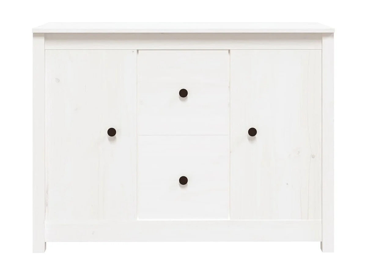 Buffet Blanc 100x35x74 cm Bois massif de pin EGER50844