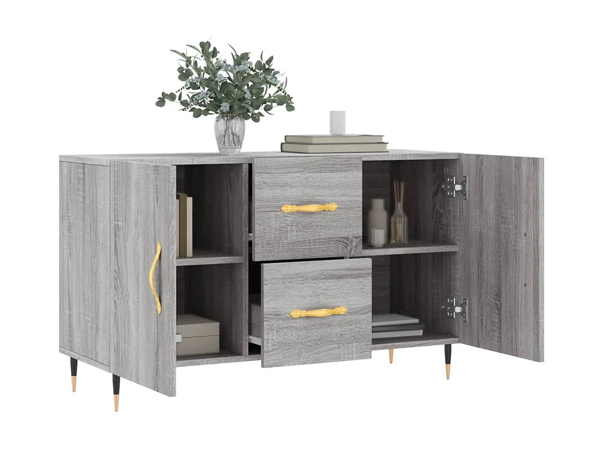 Buffet sonoma gris 100x36x60 cm bois d'ingénierie QWE64572