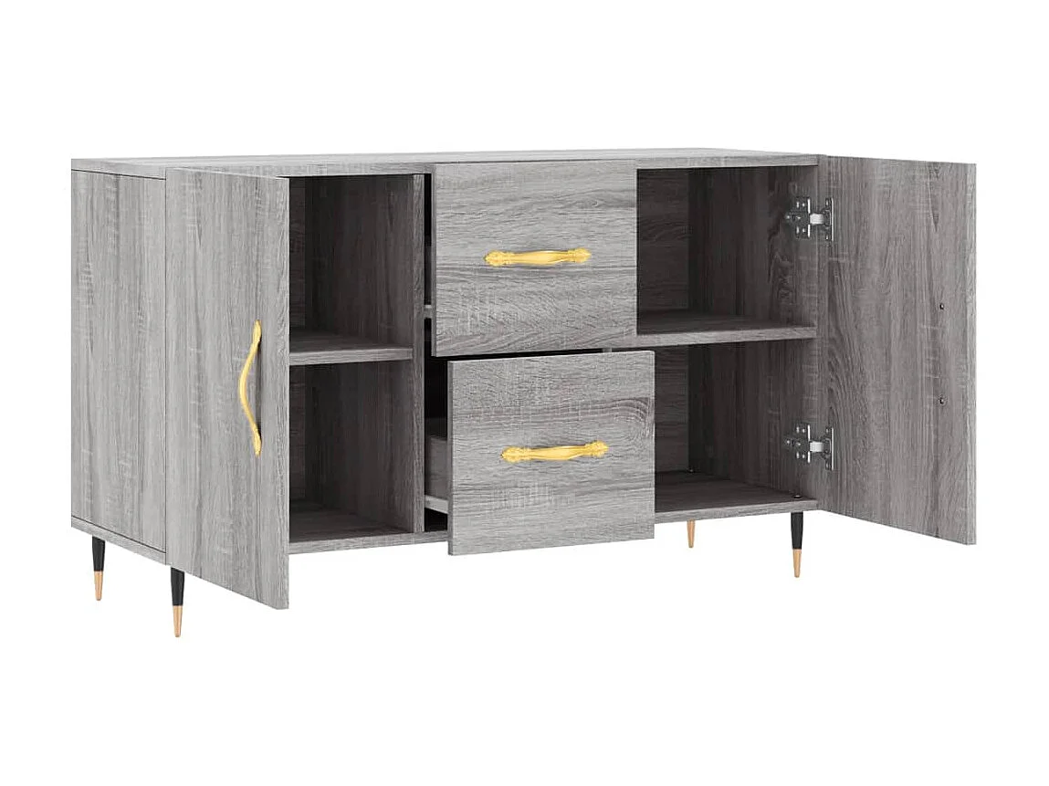 Buffet sonoma gris 100x36x60 cm bois d'ingénierie QWE64572