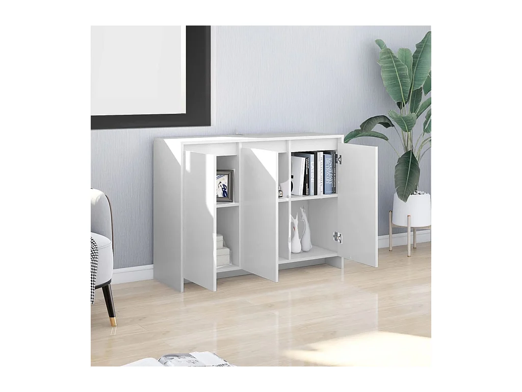 Aparador 102x33x75 cm contraplacado branco PT728522