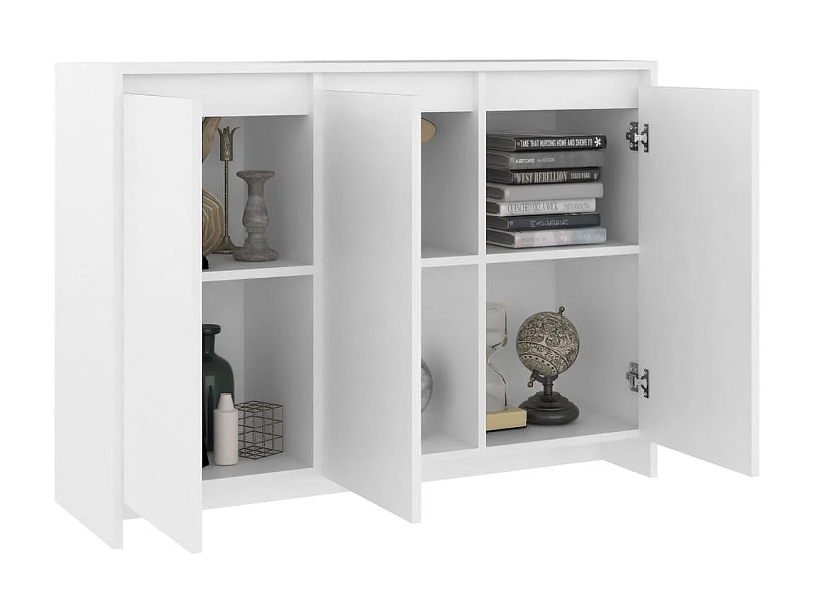 Aparador 102x33x75 cm contraplacado branco PT728522