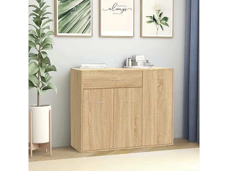 Aparador 88x30x70 cm contraplacado cor carvalho sonoma PT142569