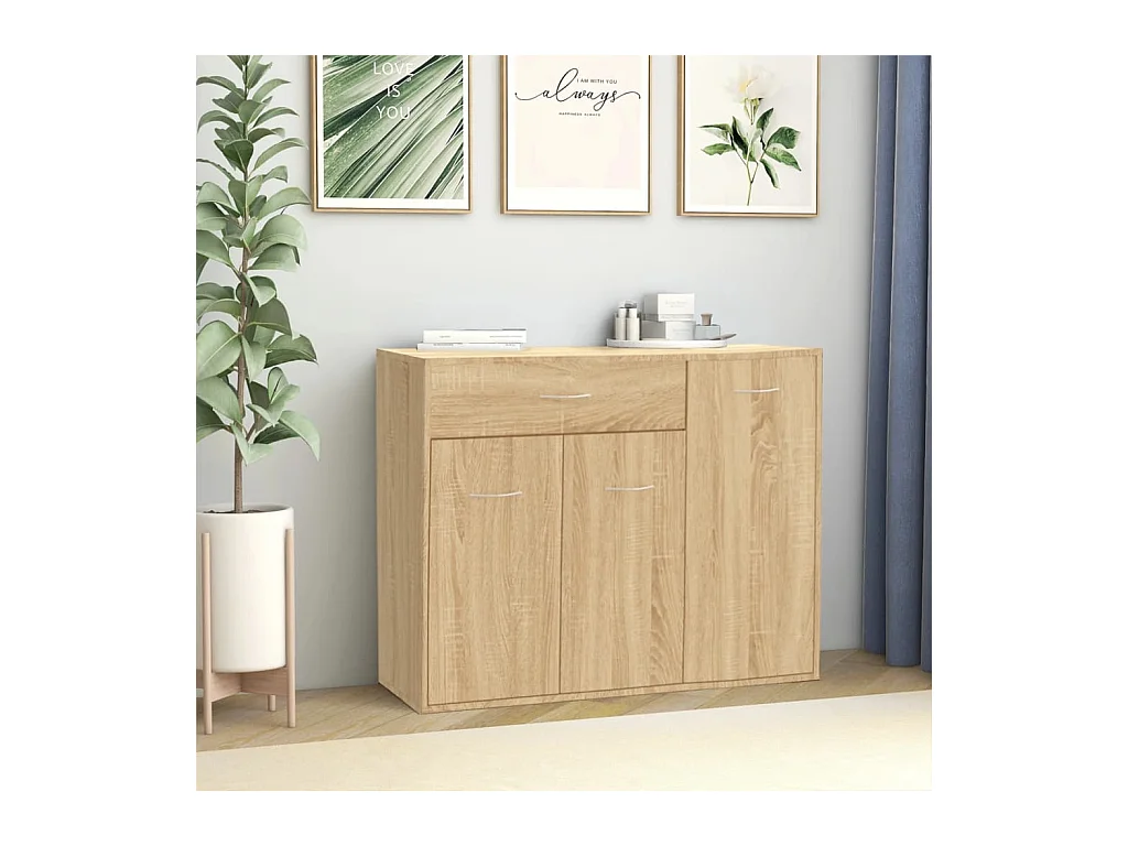 Buffet Chêne sonoma 88x30x70 cm Aggloméré EGER36842
