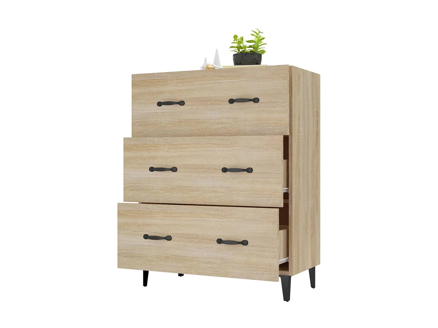 Buffet chêne sonoma 69,5x34x90 cm bois d'ingénierie EGER90941