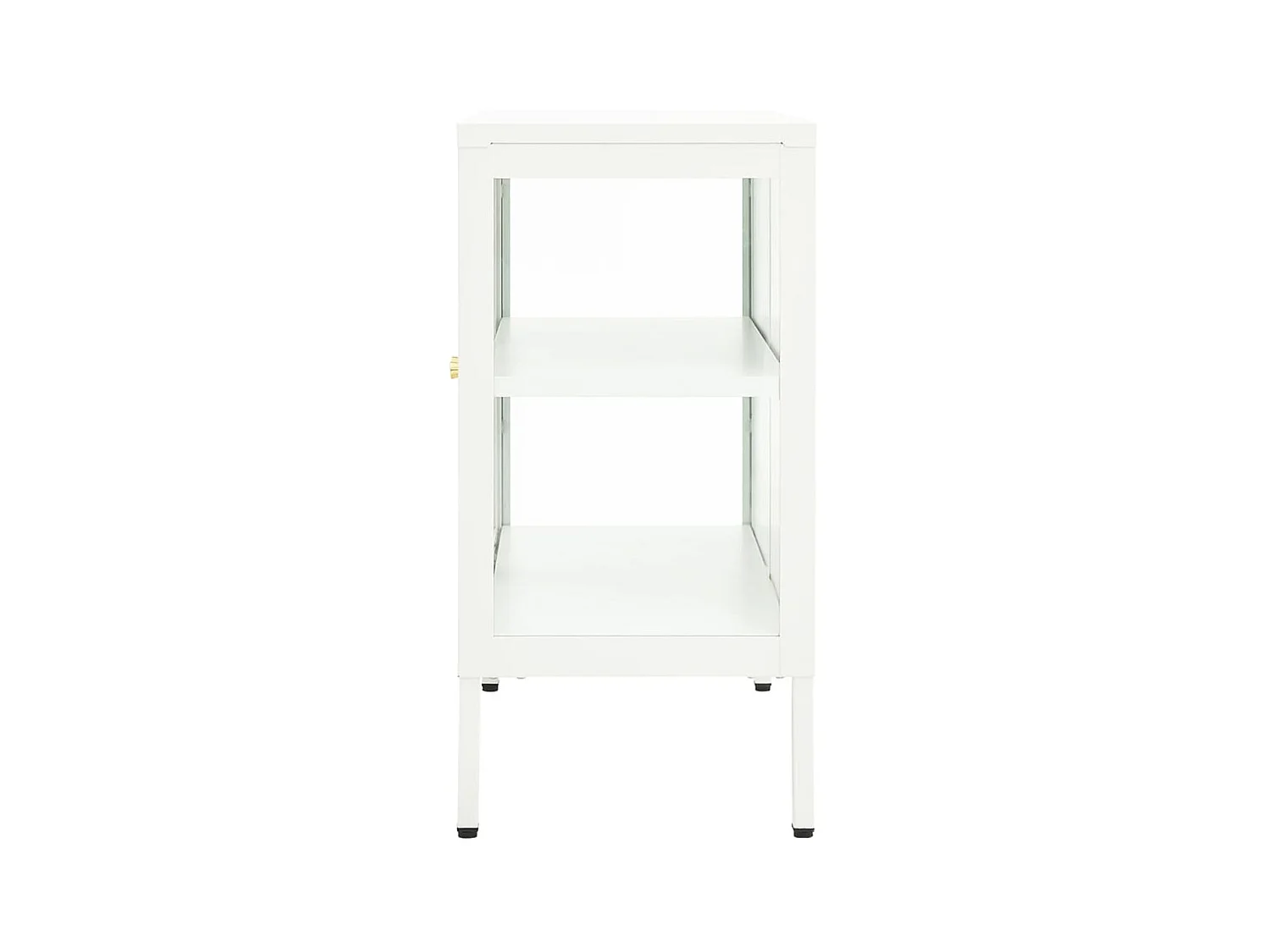 Buffet Blanc 70x35x70 cm Acier et verre EGER84463