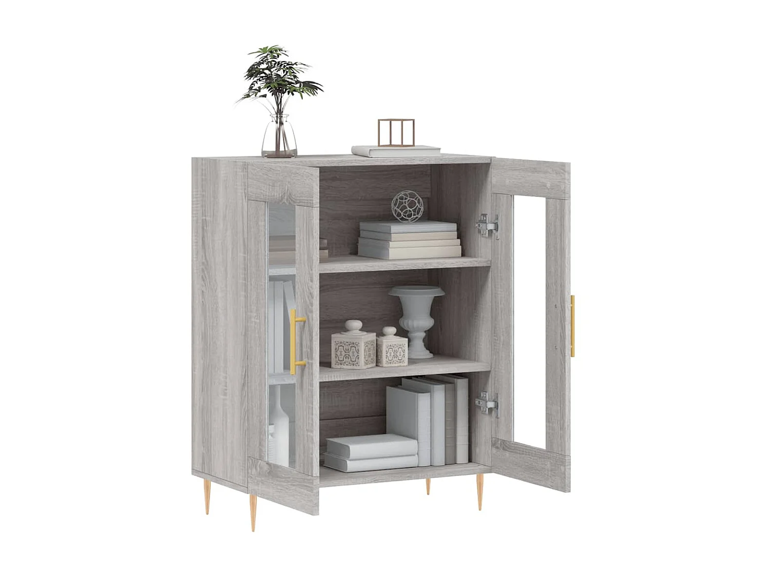 Dressoir 69,5x34x90 cm bewerkt hout grijs sonoma eikenkleurig NL245713