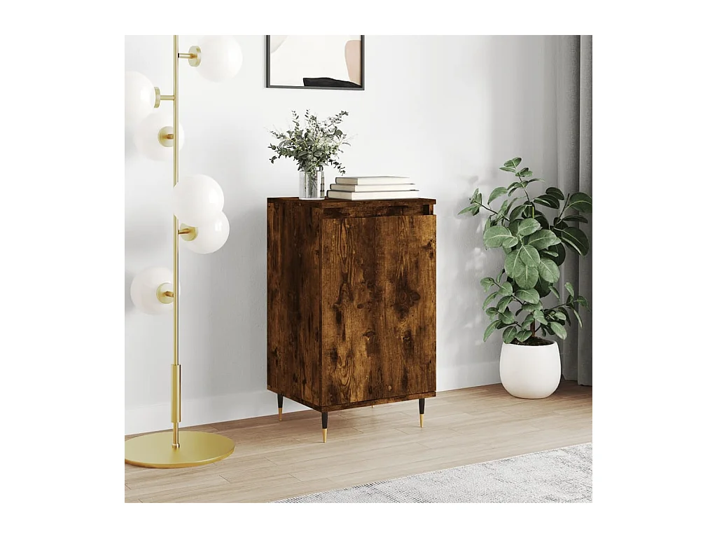 Buffet chêne fumé 40x35x70 cm bois d'ingénierie QWE39332