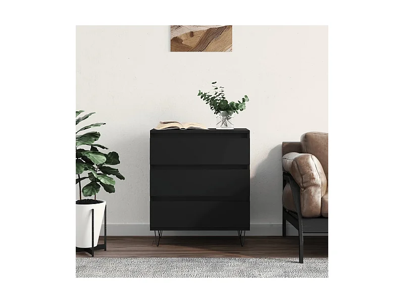 Aparador 60x35x70 cm derivados de madeira preto PT523109