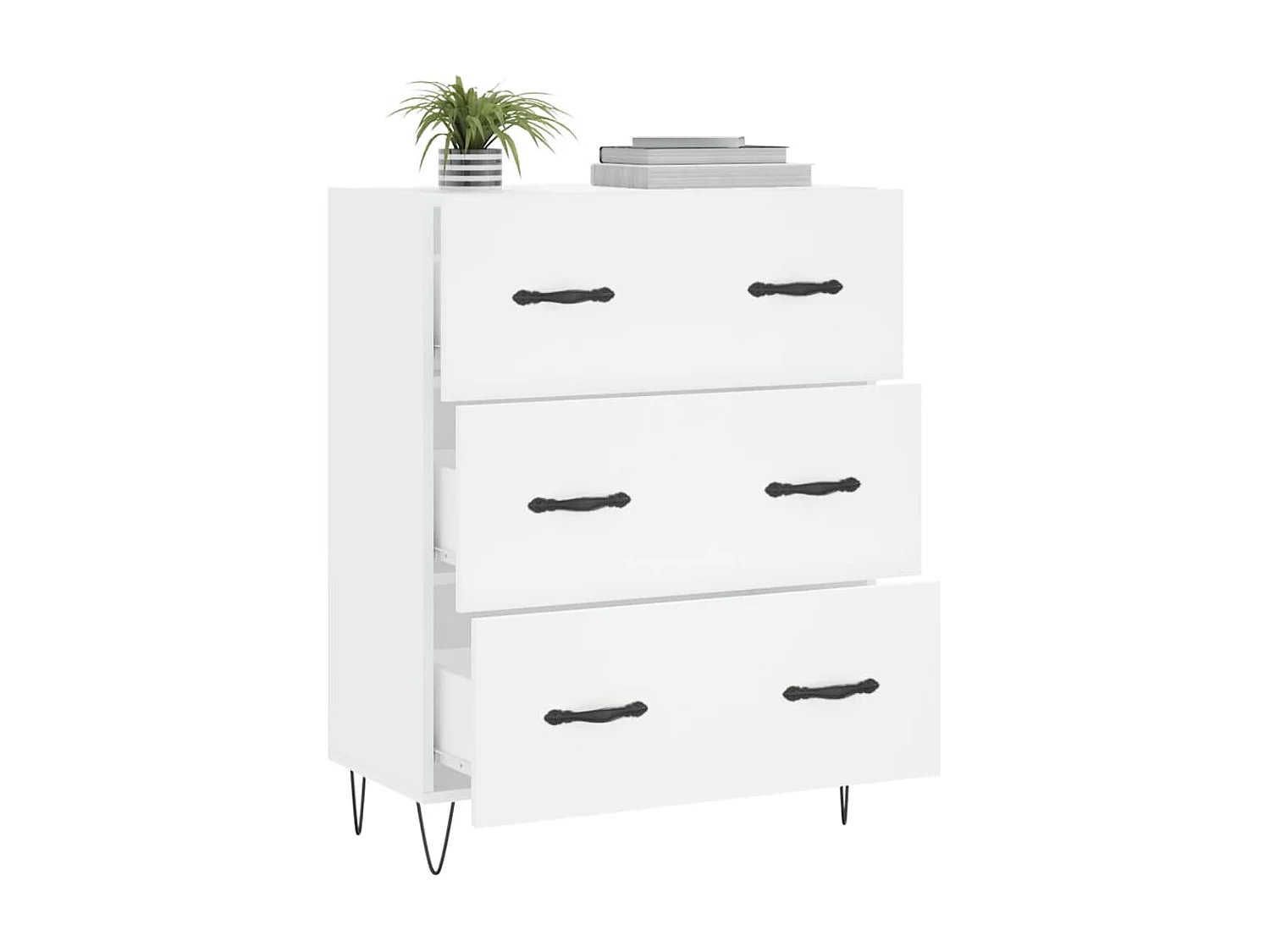 Aparador de madera de ingeniería blanco 69,5x34x90 cm ES51903