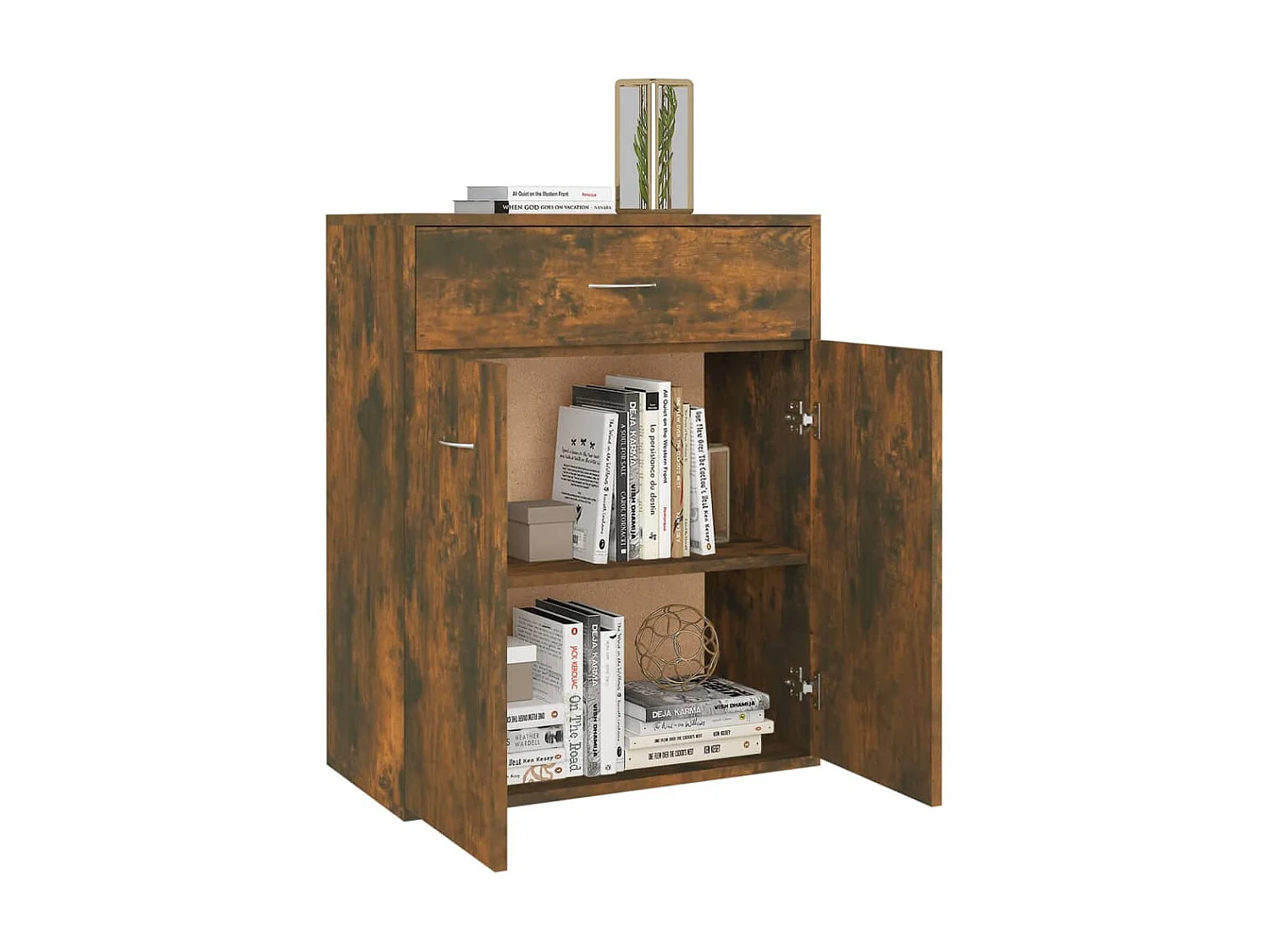 Dressoir 60x30x75 cm bewerkt hout gerookt eikenkleurig NL65751