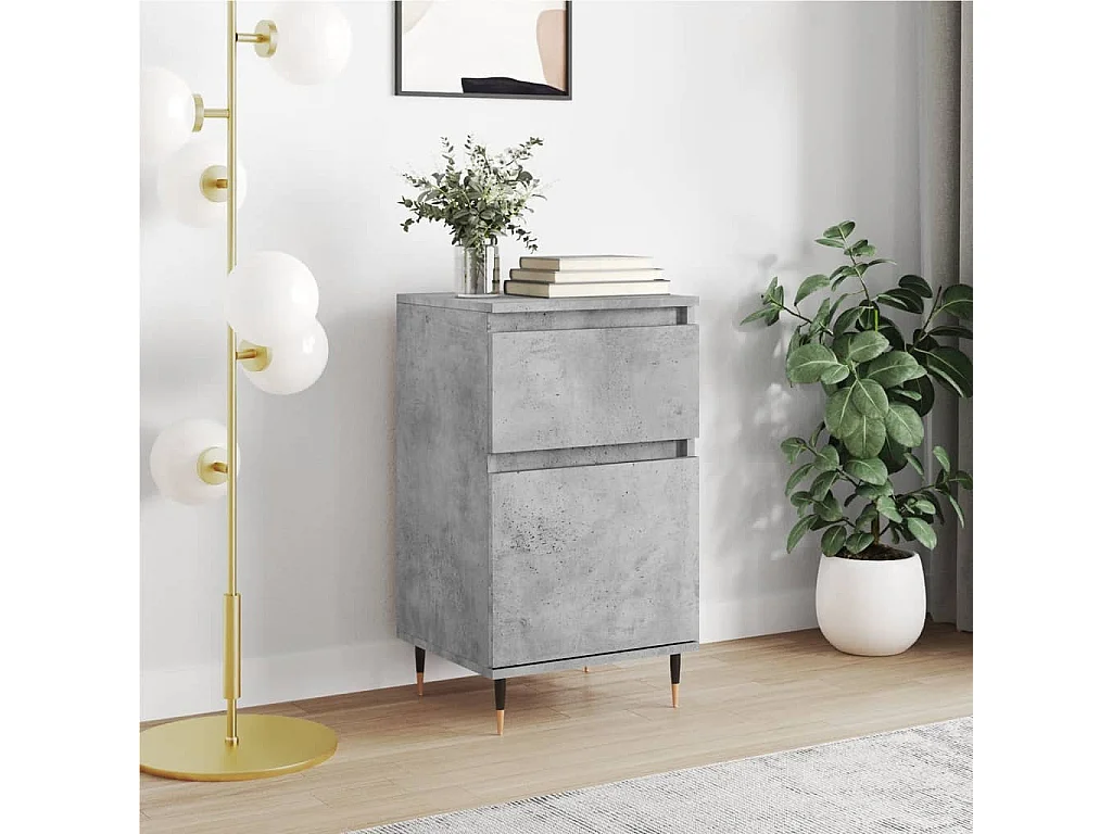 Buffet gris béton 40x35x70 cm bois d'ingénierie QWE64761