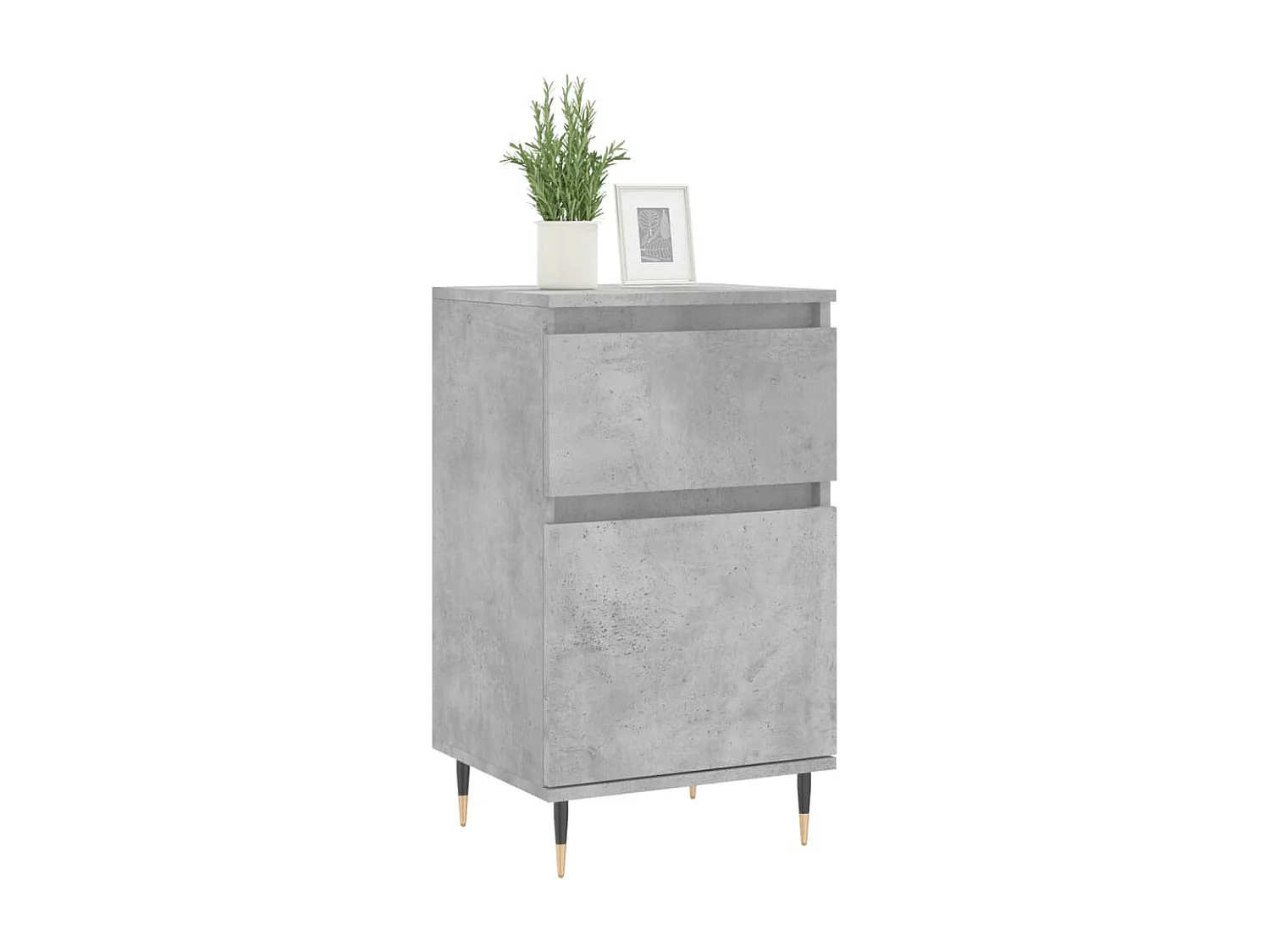 Buffet gris béton 40x35x70 cm bois d'ingénierie QWE64761