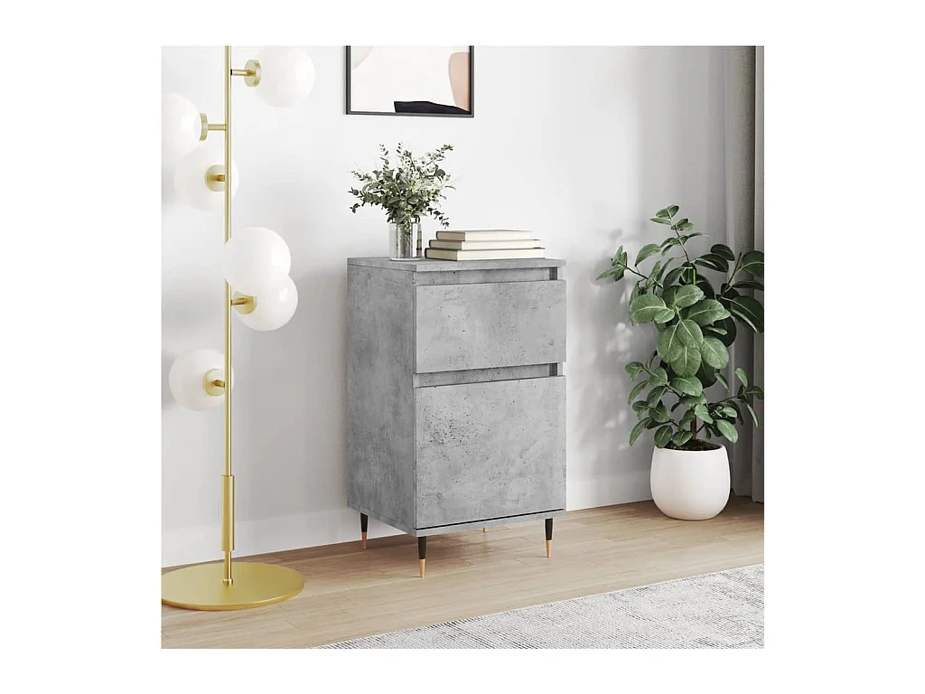 Buffet gris béton 40x35x70 cm bois d'ingénierie QWE64761