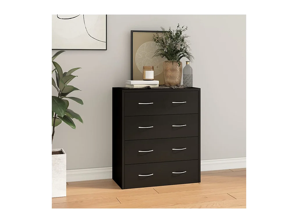 Buffet avec 4 tiroirs 60x30,5x71 cm Noir EGER26639