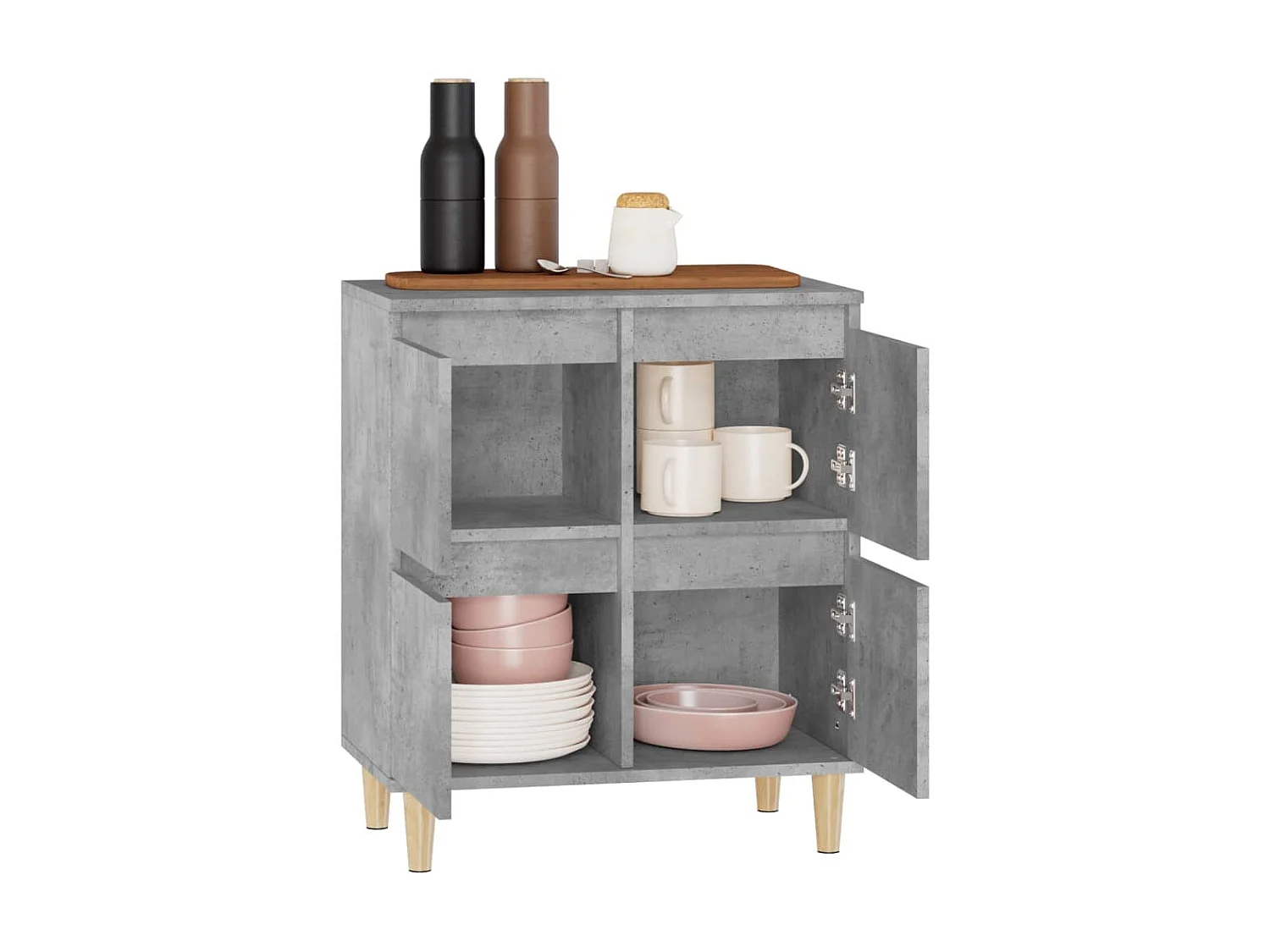 Buffet Gris béton 60x35x70 cm Bois d'ingénierie EGER44945