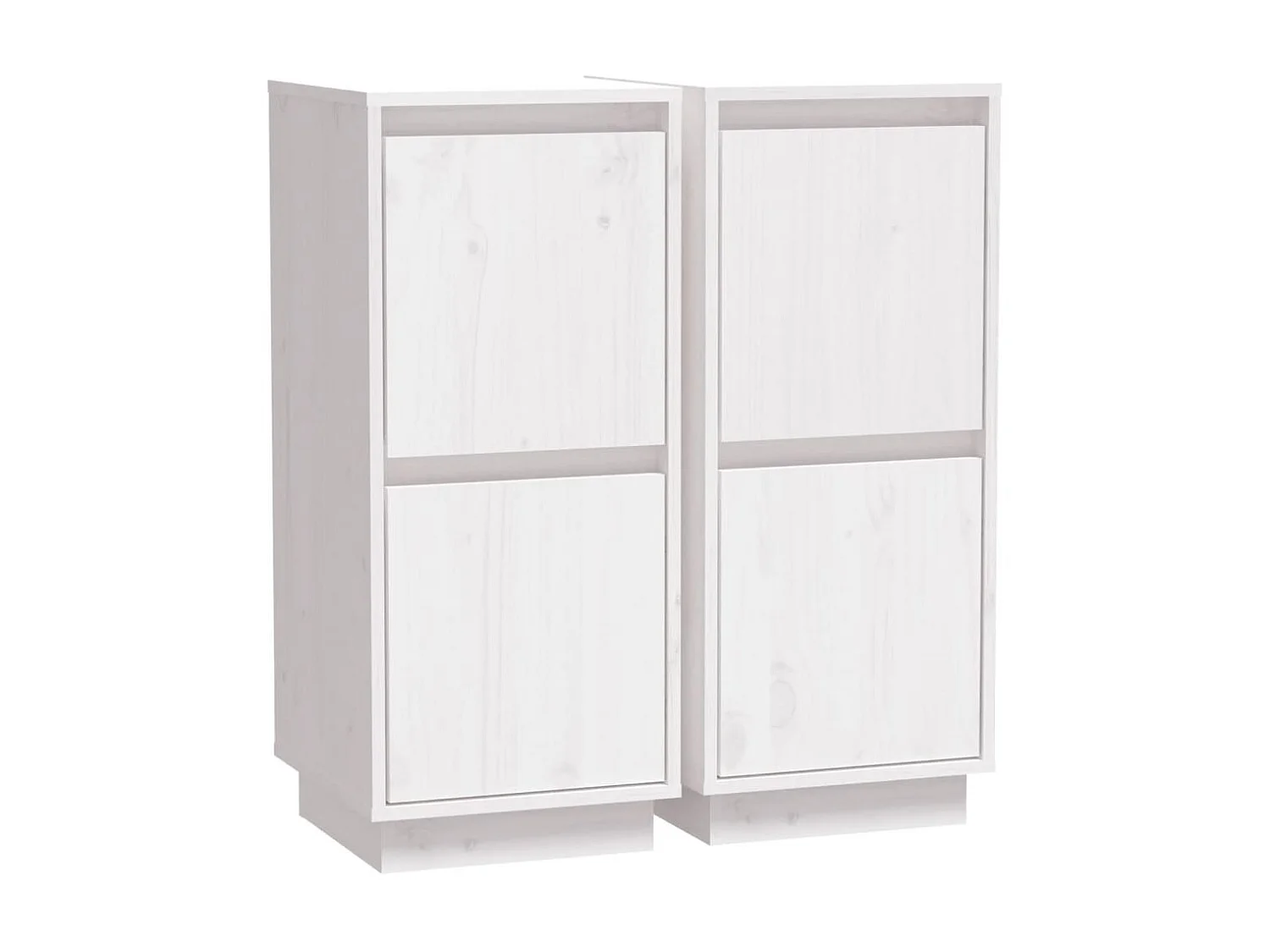 Aparadores 2 pcs 31,5x34x75 cm madeira de pinho maciça branco PT536666