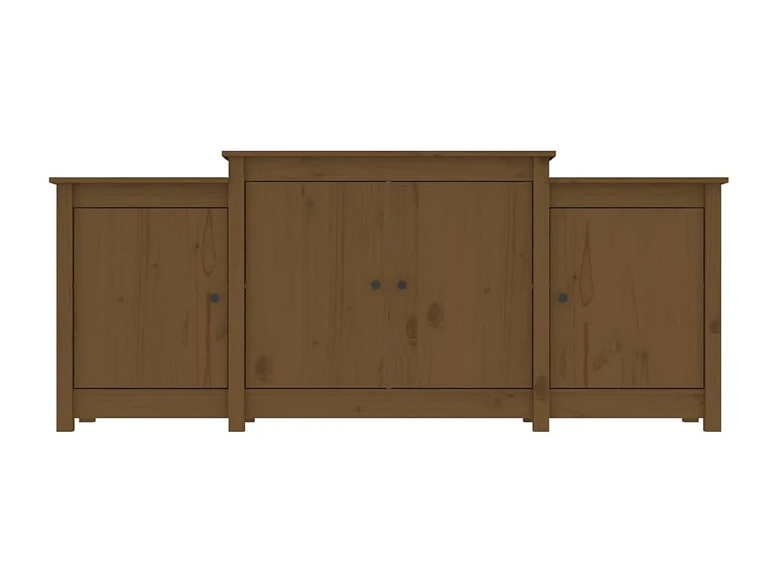 Aparador de madera maciza de pino marrón miel 164x37x68 cm ES84171