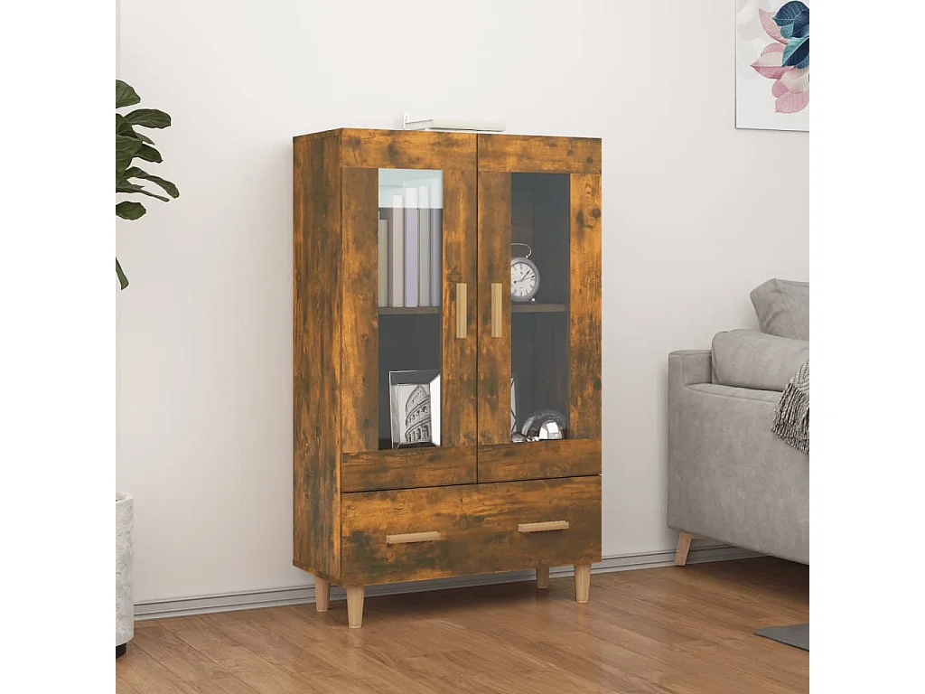 Highboard,Kommode Räuchereiche 70x31x115 cm Holzwerkstoff -gkd332571