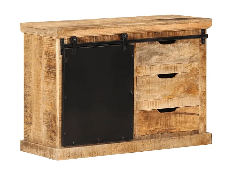 Aparador de madera maciza de mango sin tratar 80x30x55 cm ES22127
