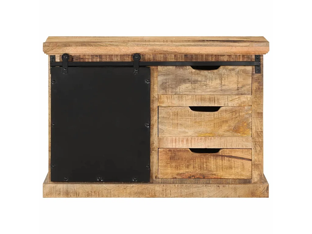 Buffet 80x30x55 cm bois de manguier brut massif QWE90082