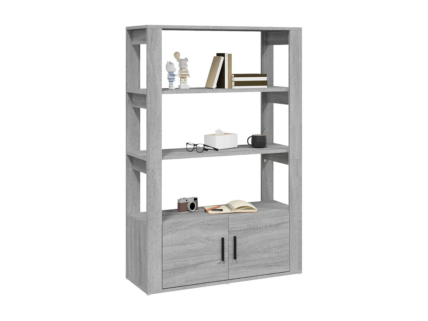 Aparador de madera contrachapada gris Sonoma 80x30x119,5 cm ES84490