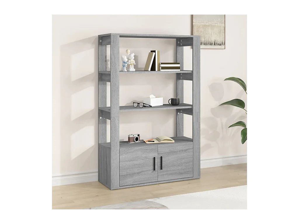 Buffet Sonoma gris 80x30x119,5 cm Bois d'ingénierie EGER23184
