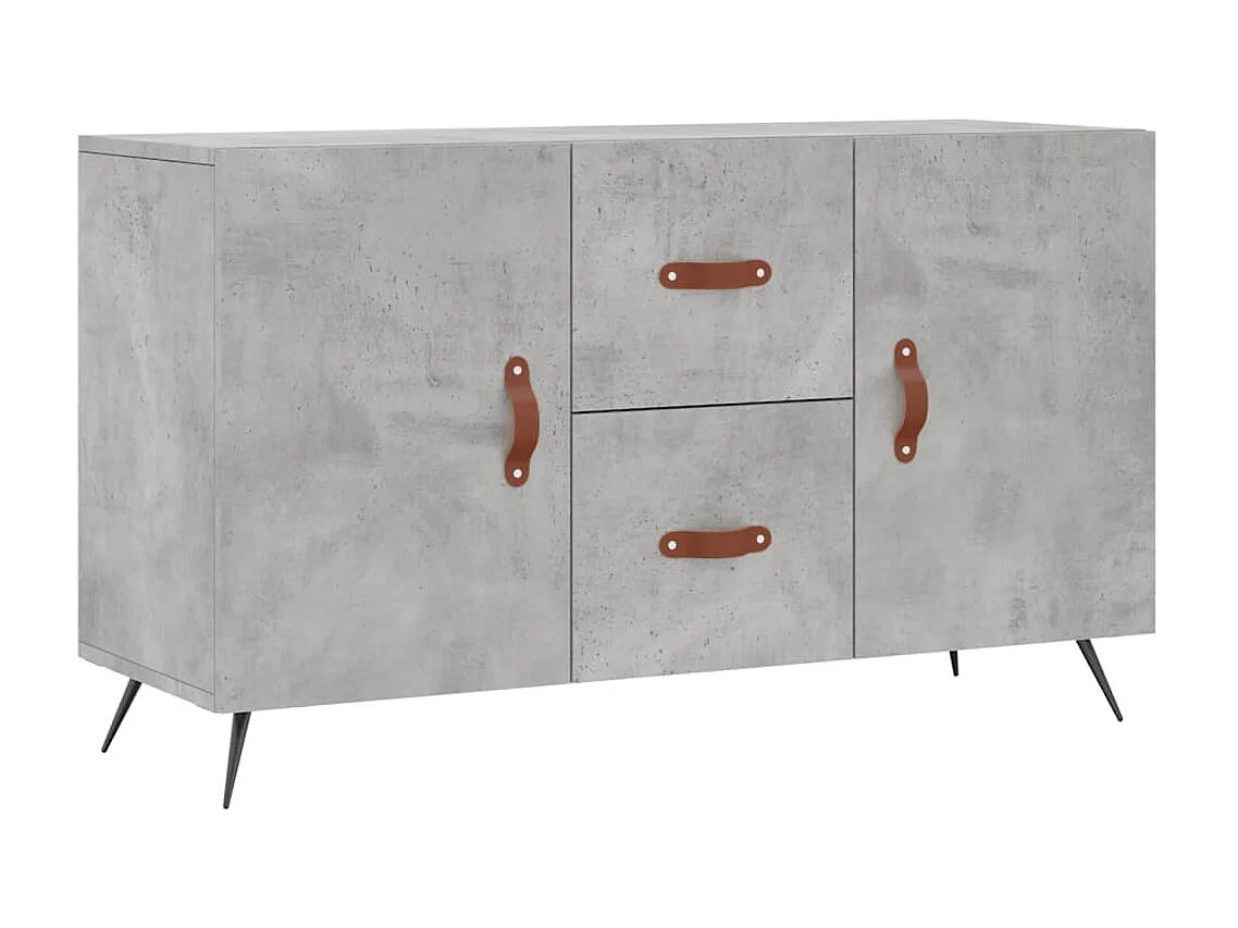 Buffet gris béton 100x36x60 cm bois d'ingénierie QWE43766