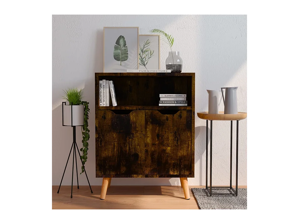 Buffet chêne fumé 60x30x72 cm bois d'ingénierie EGER73567
