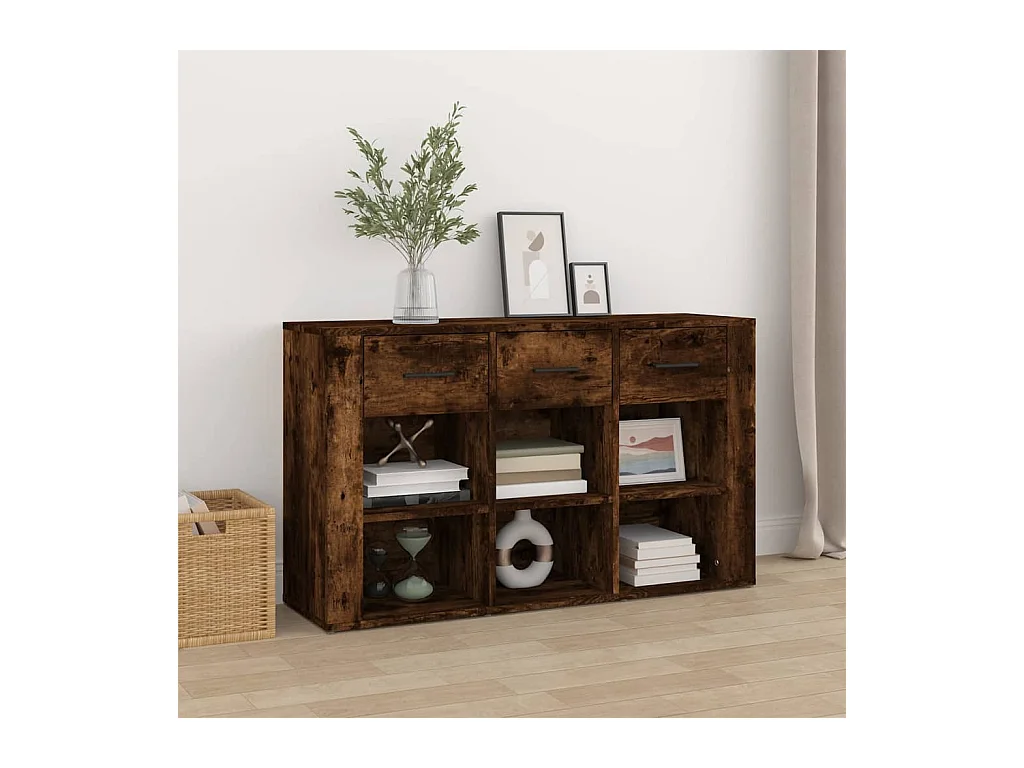 Dressoir 100x30x59,5 cm bewerkt hout gerookt eikenkleurig NL69680